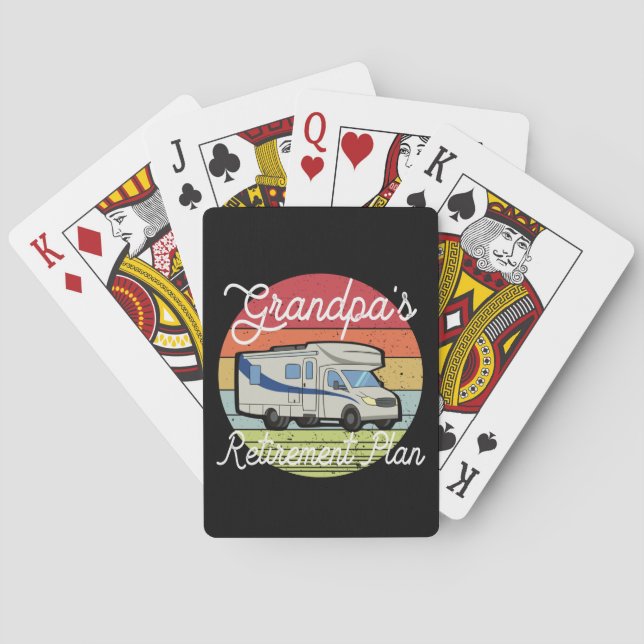 RV Grandpa's Retirement Plan - Camping Gift T-Shir Playing Cards (Back)