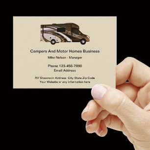RV Holiday Camp And Motor Home Showroom Business Card