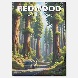 RV in Redwood National Park Magnet