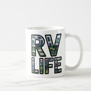 RV Life Adventure Camper Road Trip Typography Coffee Mug