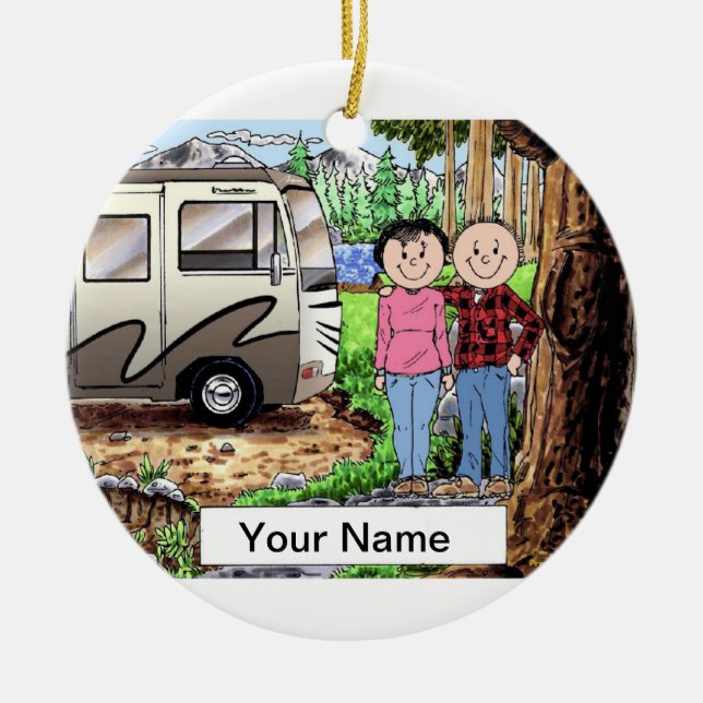 RV Lovers Ceramic Tree Decoration (Front)