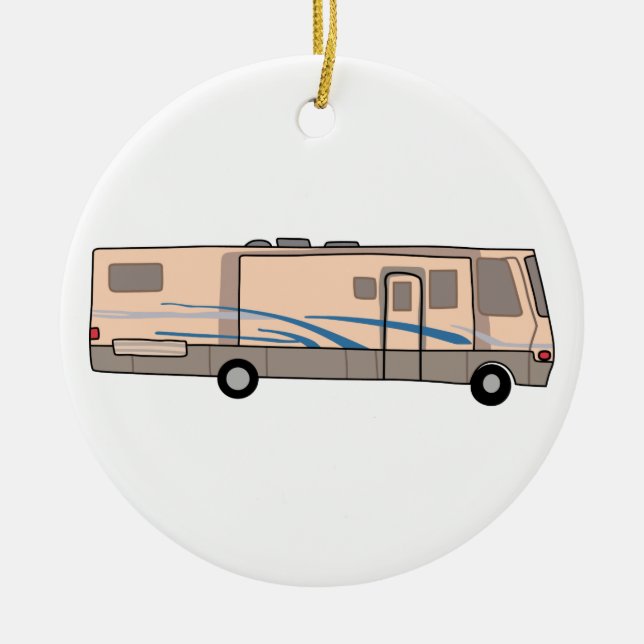RV Motorhome Ceramic Tree Decoration (Front)