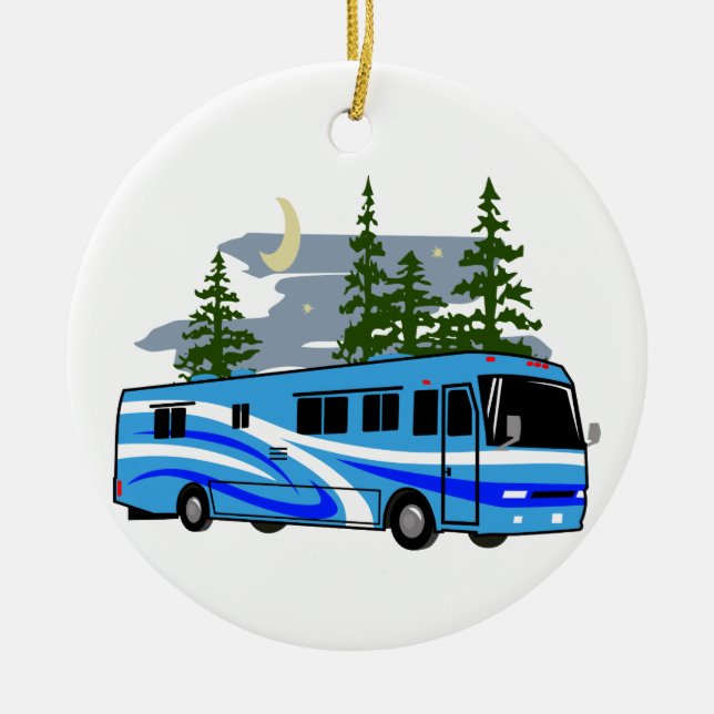 RV Motorhome Ceramic Tree Decoration (Front)