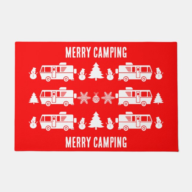RV Motorhome Christmas Decor Doormat (Front)