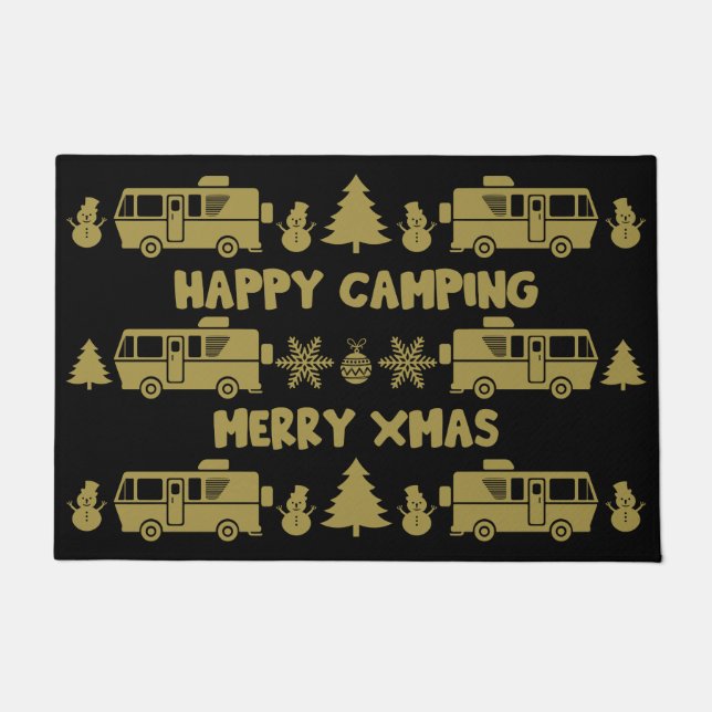 RV Motorhome Christmas Decor Doormat (Front)