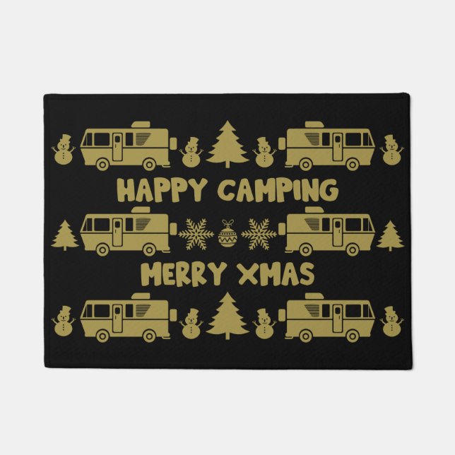 RV Motorhome Christmas Decor Doormat (Front)