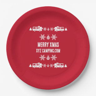 RV Motorhome Christmas Decor Paper Plate