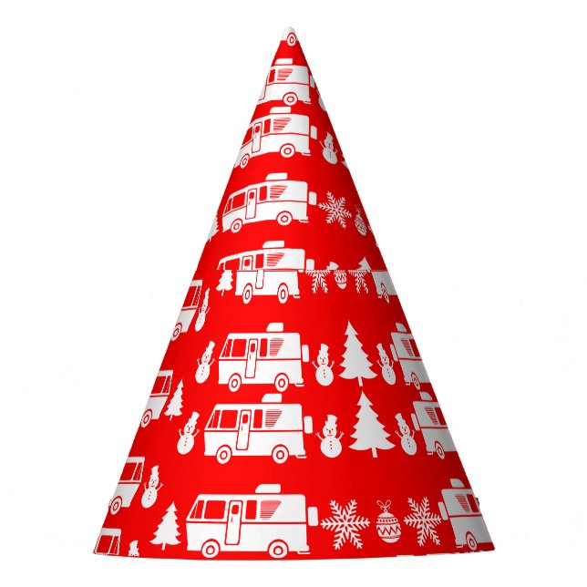 RV Motorhome Christmas Decor Party Hat (Front)