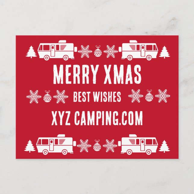 RV Motorhome Christmas Decor Postcard (Front)