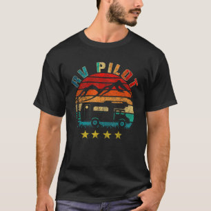 RV Pilot Camping Funny Vintage Motorhome Travel Va T-Shirt