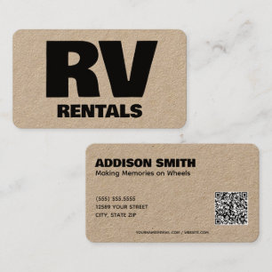 RV Rentals Custom QR Business Card