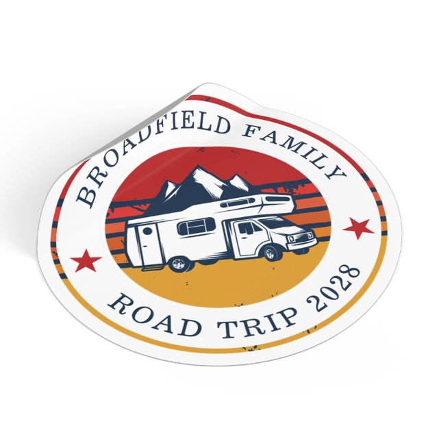 RV Road Trip Matching Family Camping Vacation Classic Round Sticker (RV Road Trip Matching Family Camping Vacation Classic Round Sticker)