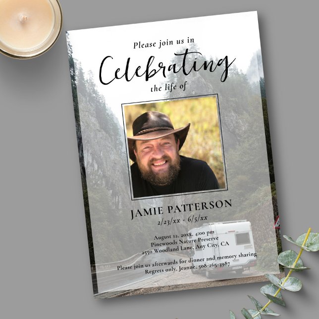 RV RVer Camper Celebration of Life, Funeral Photo Invitation (Creator Uploaded)