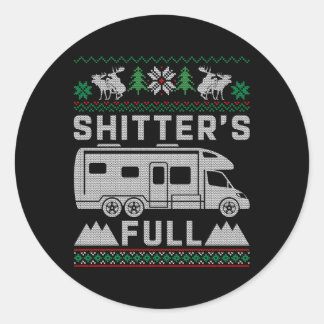Rv Shitter'S Full Ugly Py Classic Round Sticker