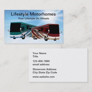 RV Trailers And Motorhomes Business Card