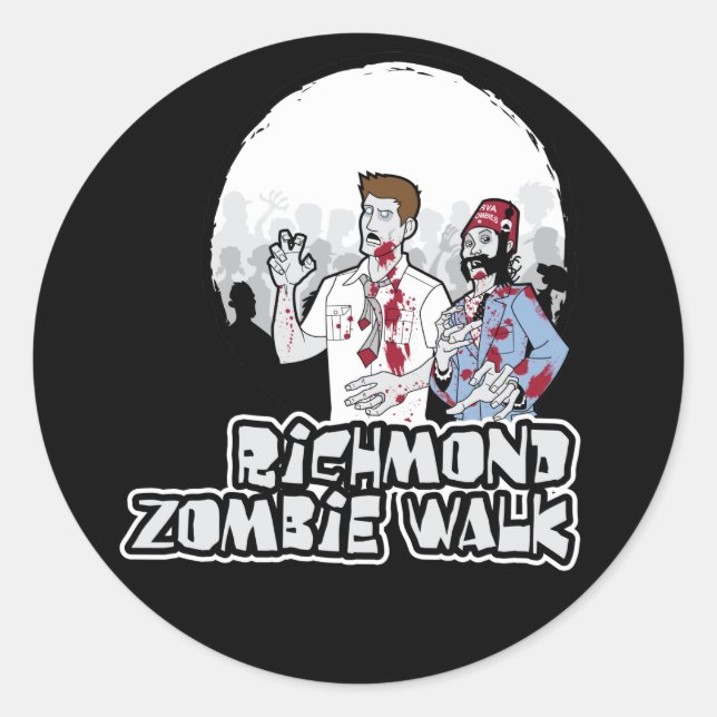 rva zombie walk stickers (Front)
