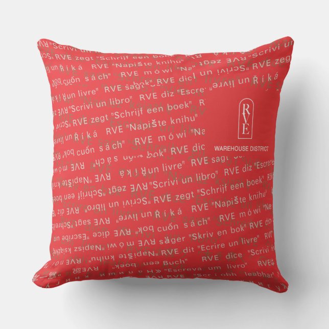 RVE SAYS: "Write A Book" Pillow (Red) (Front)