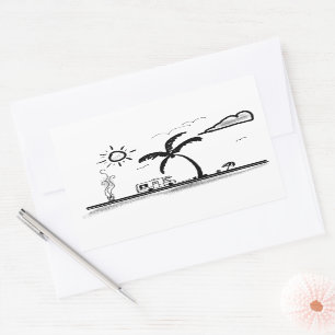 RVing at the Seashore Rectangular Sticker