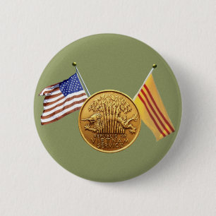 RVN service with flags green sticker 6 Cm Round Badge