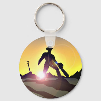 RWAC: Cowboy Chainsaw Spade Key Ring