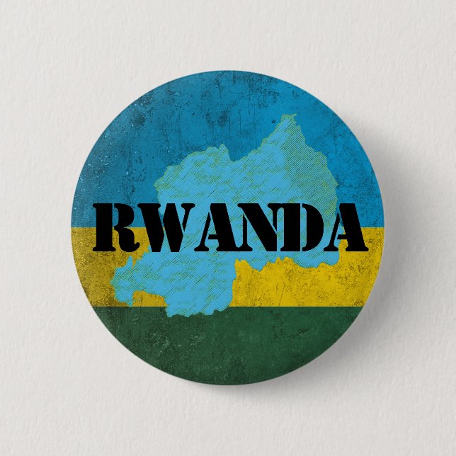Rwanda 6 Cm Round Badge (Front)