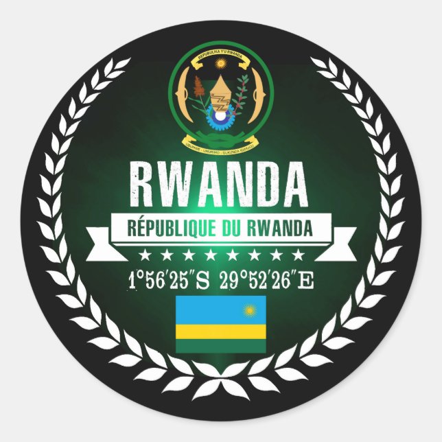 Rwanda Classic Round Sticker (Front)