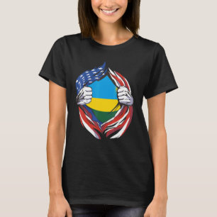 Rwanda Flag American Proud Of My Rwandan Heritage T-Shirt