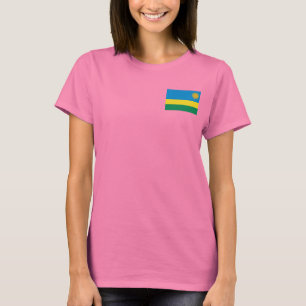 Rwanda Flag and Map dk T-Shirt