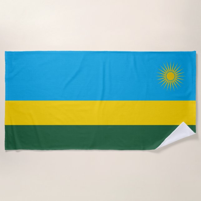 Rwanda Flag Beach Towel (Front)