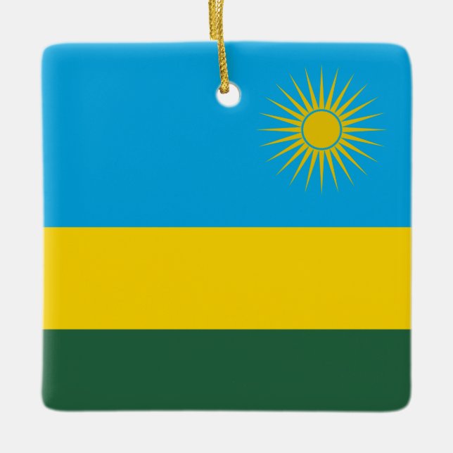 Rwanda Flag  Ceramic Ornament (Front)