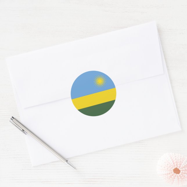 Rwanda flag classic round sticker (Envelope)