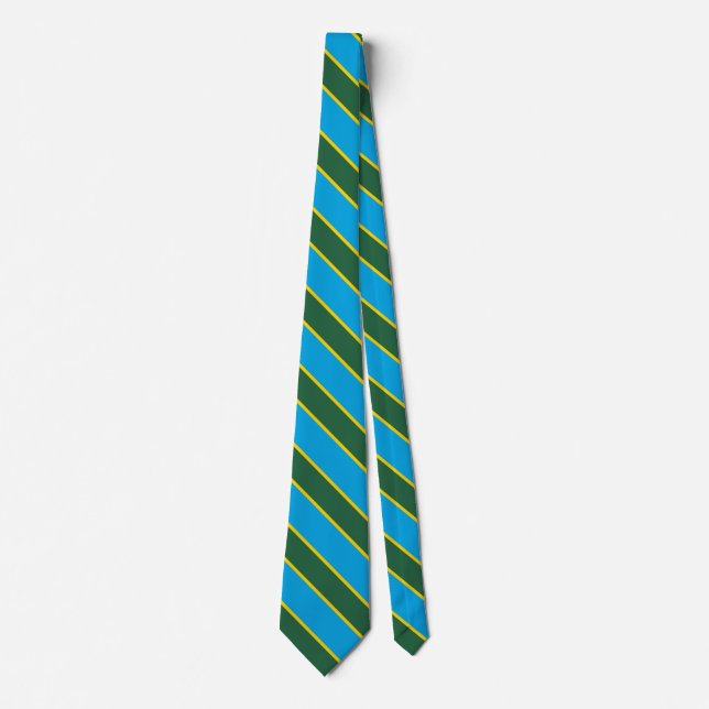 Rwanda Flag Elegant Patriotic Neck Tie (Front)