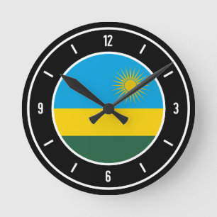 Rwanda Flag Elegant Round Clock