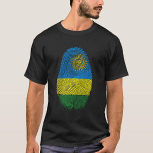 Rwanda Flag Fingerprint It Is In My Dna Gift For R T-Shirt
