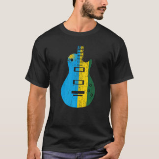 Rwanda Flag Guitar Vintage Musician T-Shirt