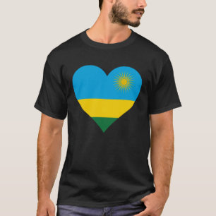 Rwanda Flag Heart Rwanda Gifts Love Rwanda Pullove T-Shirt
