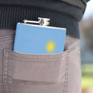 Rwanda flag hip flask