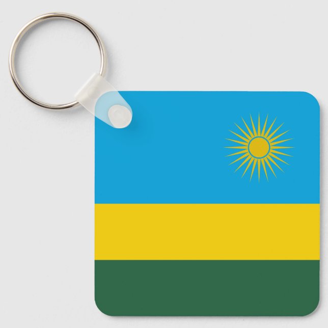 Rwanda Flag Key Ring (Front)
