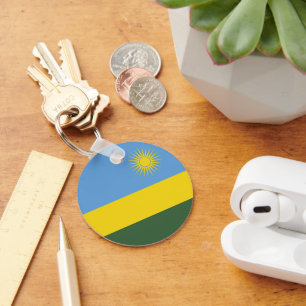Rwanda flag key ring