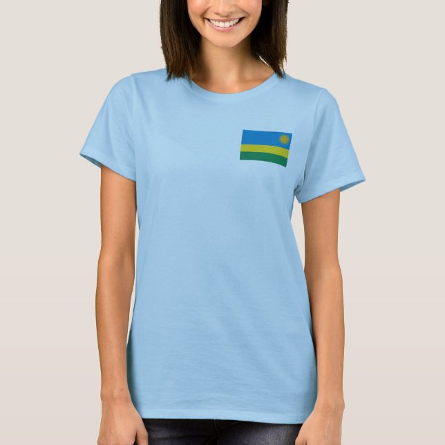 Rwanda Flag + Map T-Shirt (Front)