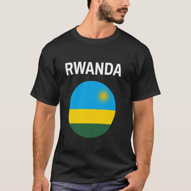 Rwanda Flag Modern T-Shirt (Front)