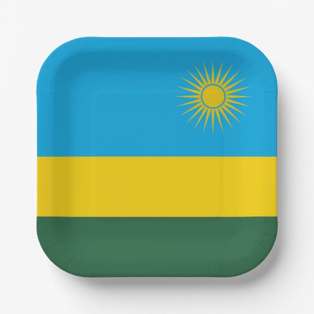 Rwanda Flag Paper Plate (Front)