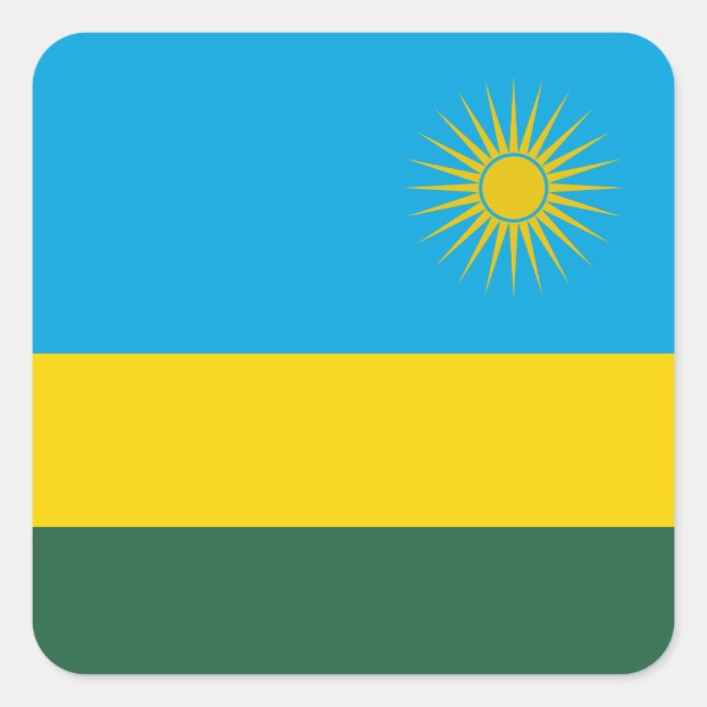 Rwanda Flag Square Sticker (Front)