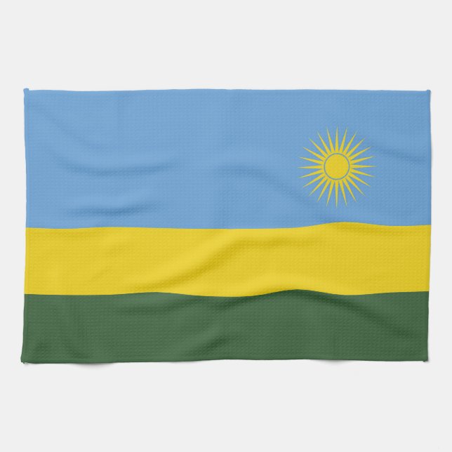 Rwanda flag tea towel (Horizontal)