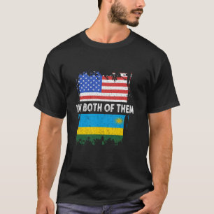 Rwanda Flag Vintage USA I'm Both Of Them Rwandan R T-Shirt