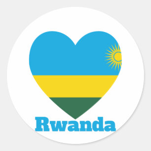 Rwanda Heart Flag Classic Round Sticker