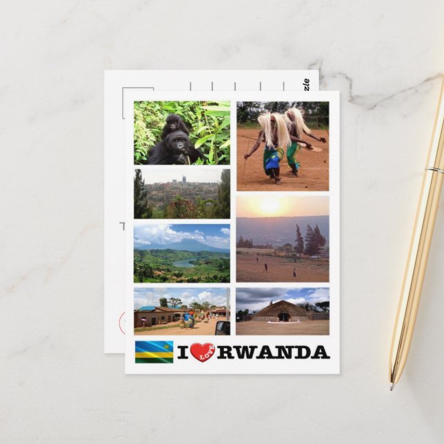 Rwanda - I Love - Postcard (Front/Back In Situ)