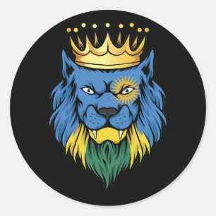 Rwanda Lion King Flag Classic Round Sticker