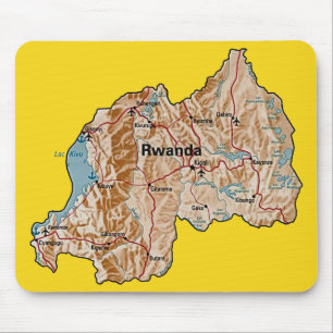 Rwanda Map Mousepad