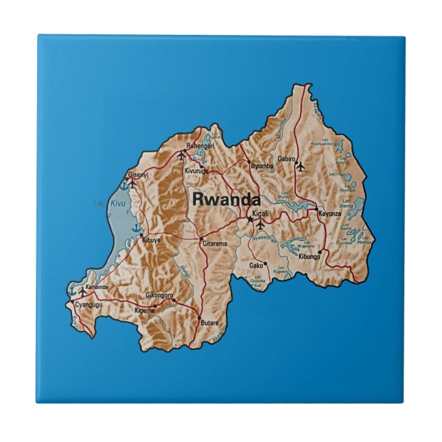 Rwanda Map Tile (Front)